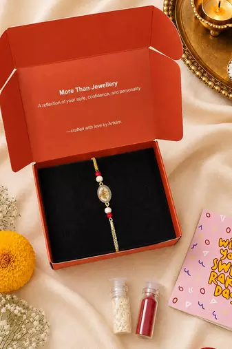Premium lord ganesha bracelet rakhi for brother
