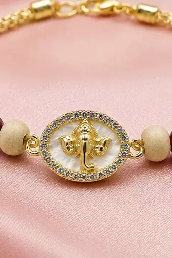 Premium lord ganesha bracelet rakhi for brother