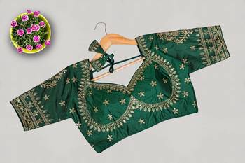 Designer fancy vichitra silk embroidered stitched blouse 1