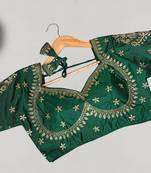 Designer fancy vichitra silk embroidered stitched blouse