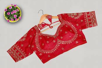 Designer fancy vichitra silk embroidered stitched blouse 1