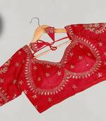 Designer fancy vichitra silk embroidered stitched blouse