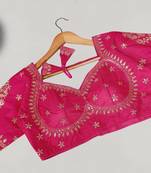 Designer fancy vichitra silk embroidered stitched blouse