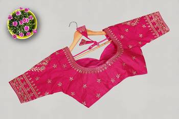 Designer fancy vichitra silk embroidered stitched blouse 2