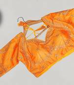 Designer fancy vichitra silk embroidered stitched blouse