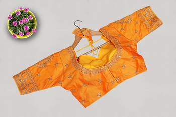 Designer fancy vichitra silk embroidered stitched blouse 2