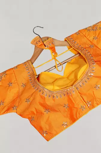 Designer fancy vichitra silk embroidered stitched blouse
