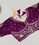 Designer fancy vichitra silk embroidered stitched blouse