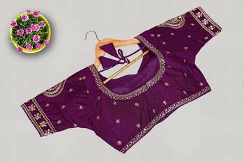 Designer fancy vichitra silk embroidered stitched blouse 2
