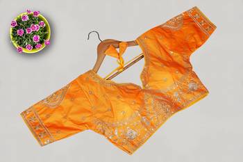 Designer fancy vichitra silk embroidered stitched blouse 1