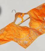 Designer fancy vichitra silk embroidered stitched blouse