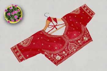 Designer fancy vichitra silk embroidered stitched blouse 1