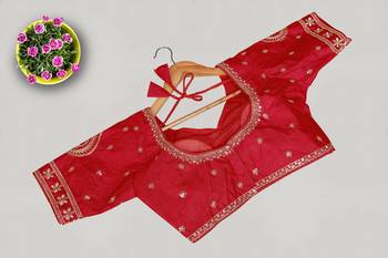 Designer fancy vichitra silk embroidered stitched blouse 2