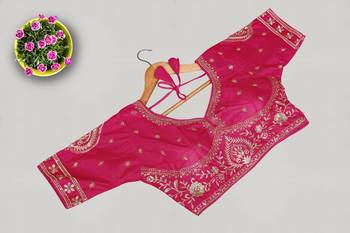 Designer fancy vichitra silk embroidered stitched blouse 1