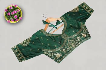 Designer fancy vichitra silk embroidered stitched blouse 1