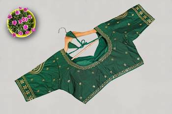 Designer fancy vichitra silk embroidered stitched blouse 2