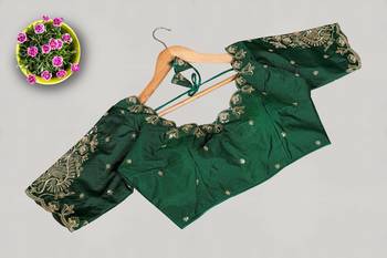 Designer fancy vichitra silk embroidered stitched blouse 1