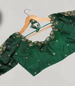 Designer fancy vichitra silk embroidered stitched blouse