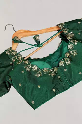 Designer fancy vichitra silk embroidered stitched blouse