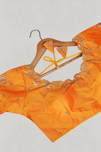 Designer fancy vichitra silk embroidered stitched blouse