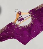 Designer fancy vichitra silk embroidered stitched blouse