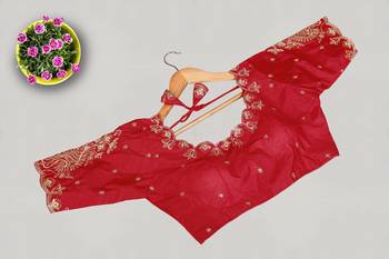 Designer fancy vichitra silk embroidered stitched blouse 1