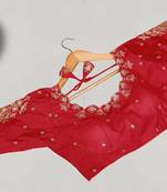 Designer fancy vichitra silk embroidered stitched blouse