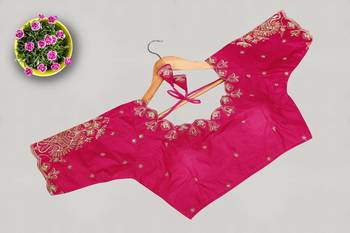 Designer fancy vichitra silk embroidered stitched blouse 1