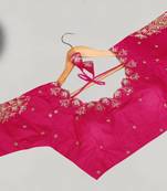 Designer fancy vichitra silk embroidered stitched blouse