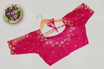 Designer fancy vichitra silk embroidered stitched blouse 2