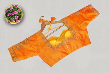 Designer fancy vichitra silk embroidered stitched blouse 2