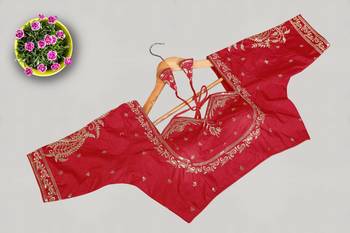 Designer fancy vichitra silk embroidered stitched blouse 1