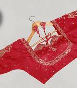 Designer fancy vichitra silk embroidered stitched blouse