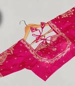 Designer fancy vichitra silk embroidered stitched blouse