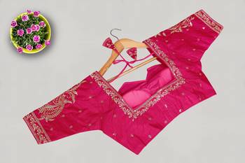 Designer fancy vichitra silk embroidered stitched blouse 2