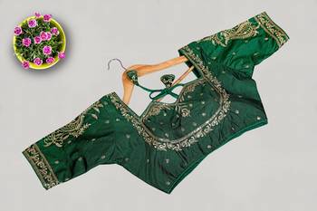Designer fancy vichitra silk embroidered stitched blouse 1