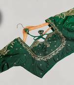 Designer fancy vichitra silk embroidered stitched blouse