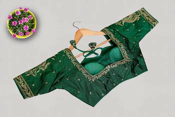 Designer fancy vichitra silk embroidered stitched blouse 2