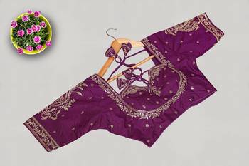 Designer fancy vichitra silk embroidered stitched blouse 1