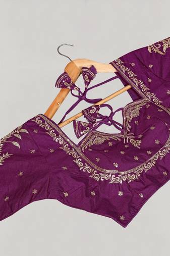 Designer fancy vichitra silk embroidered stitched blouse