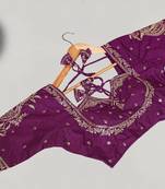 Designer fancy vichitra silk embroidered stitched blouse