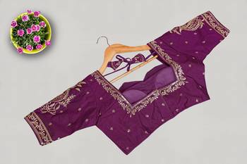 Designer fancy vichitra silk embroidered stitched blouse 2