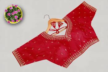 Designer fancy vichitra silk embroidered stitched blouse 1