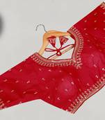 Designer fancy vichitra silk embroidered stitched blouse