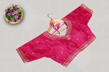 Designer fancy vichitra silk embroidered stitched blouse 1