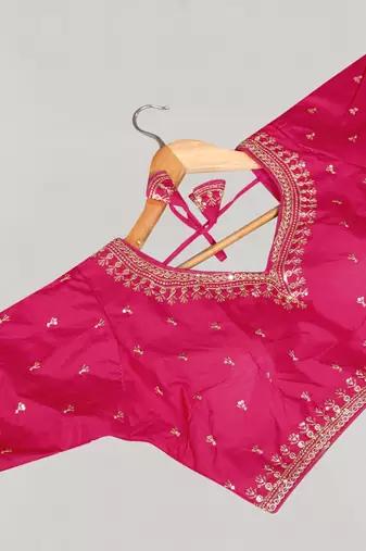 Designer fancy vichitra silk embroidered stitched blouse