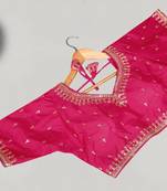 Designer fancy vichitra silk embroidered stitched blouse