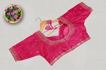 Designer fancy vichitra silk embroidered stitched blouse 2