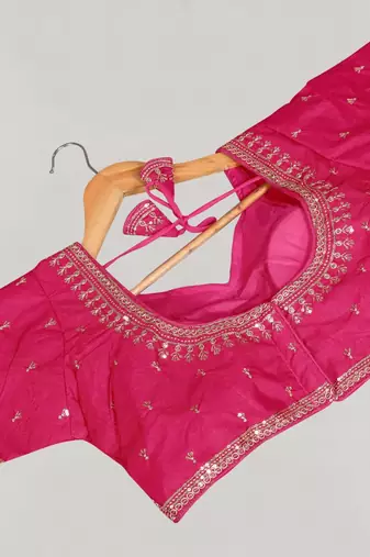 Designer fancy vichitra silk embroidered stitched blouse