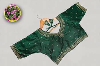 Designer fancy vichitra silk embroidered stitched blouse 1